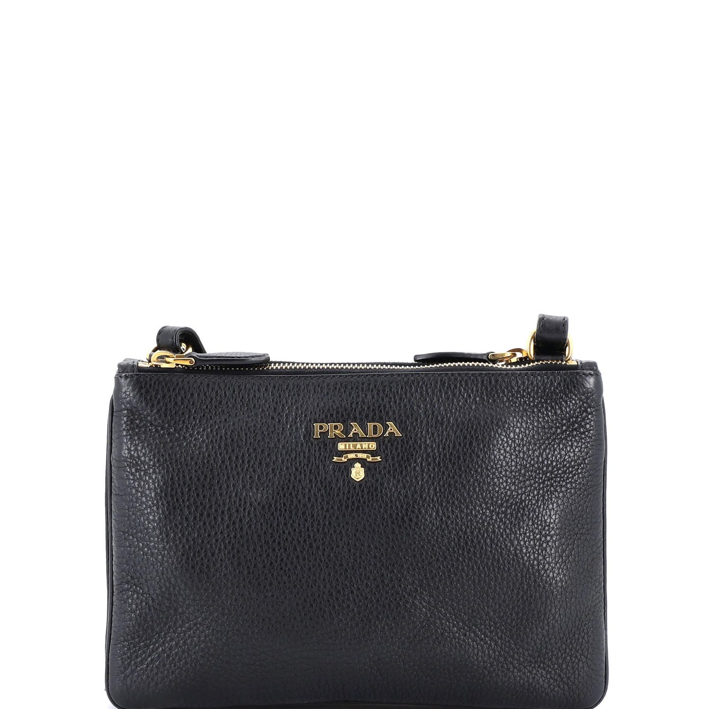 Prada Double Zip Crossbody Bag Vitello Daino Small