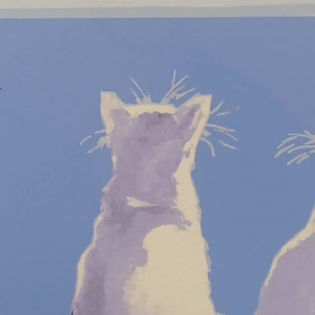 Salvo (Italy) Romantic Cat Signed Original Silkscreen Print Framed Ed350