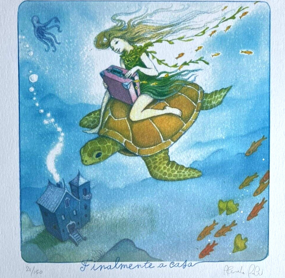 Alessandra Roberti Lithograph Tecnica Mista Pastello Firmata Numerata