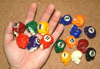 Lee Downey - Skull Sculpture Billiard Balls Rare Custom Made Jewelry Hand Carved
