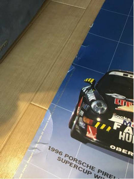 Original Vintage Rare Race Poster Porsche Super