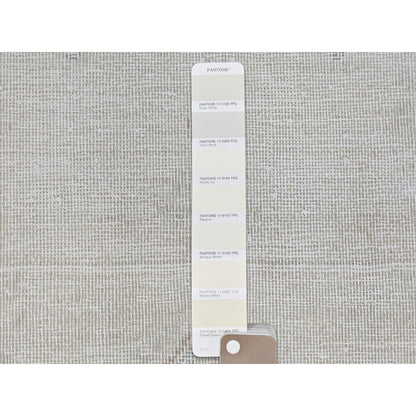 1'9"X3'6" Ivory Worn Wool Hand Knotted Old Farsian Karman Rug