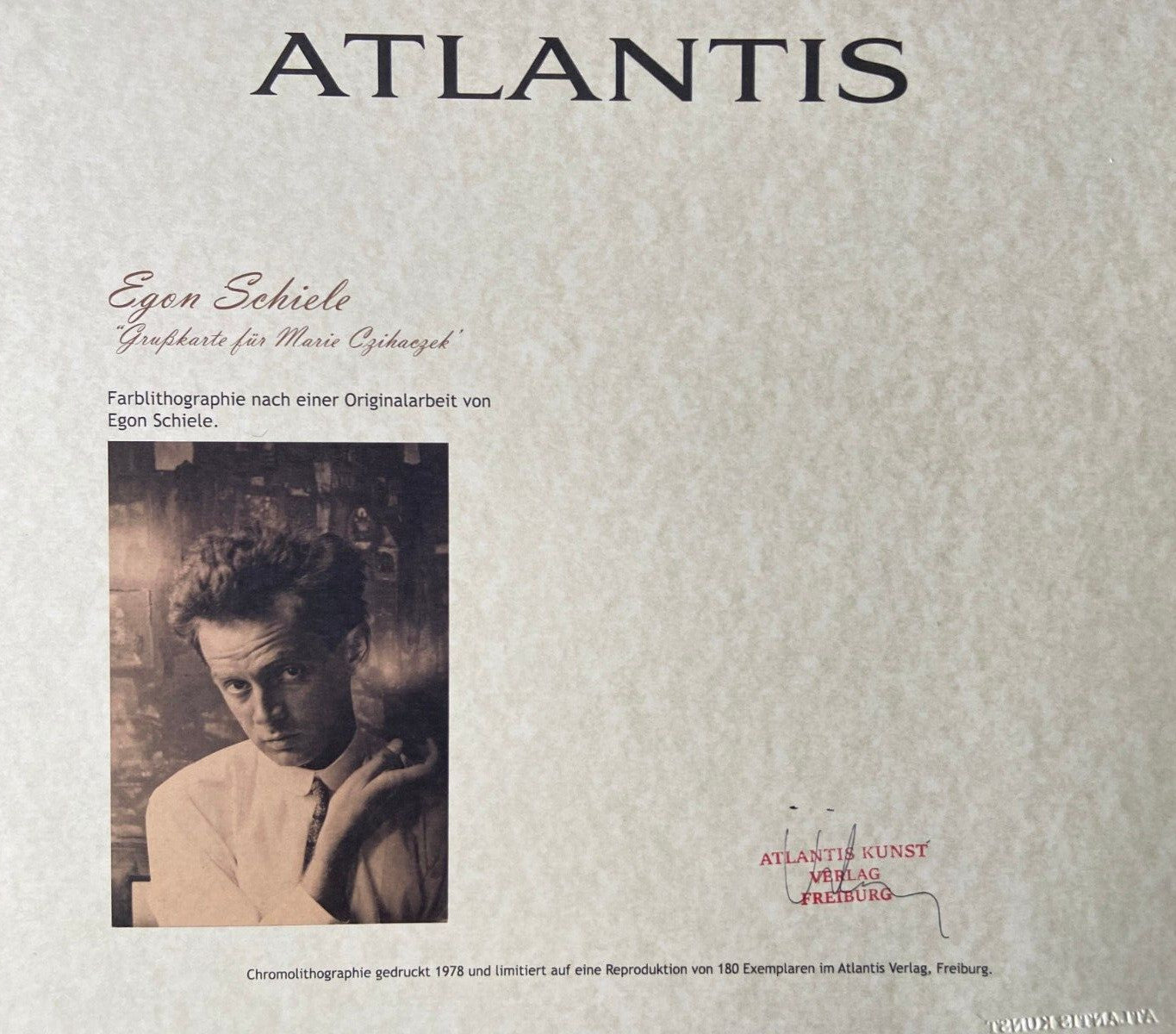 Egon Schiele Lithograph Coa Signed Numbered By Hand. Edvard Munch