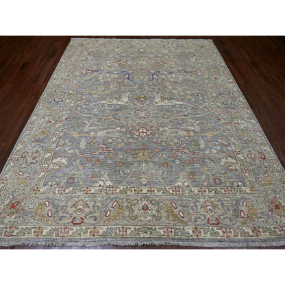 8'X9'7" Jet Gray Bijar Garus Design High Mountain Wool Hand Knotted Rug