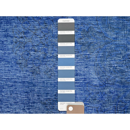 10'X12'7" Blue Hand Knotted Vintage Zoroastrian Tebraz Wool Oriental Rug