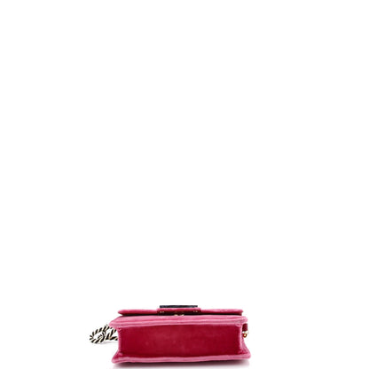 Gucci G Broadway Shoulder Bag Velvet With Crystals Small