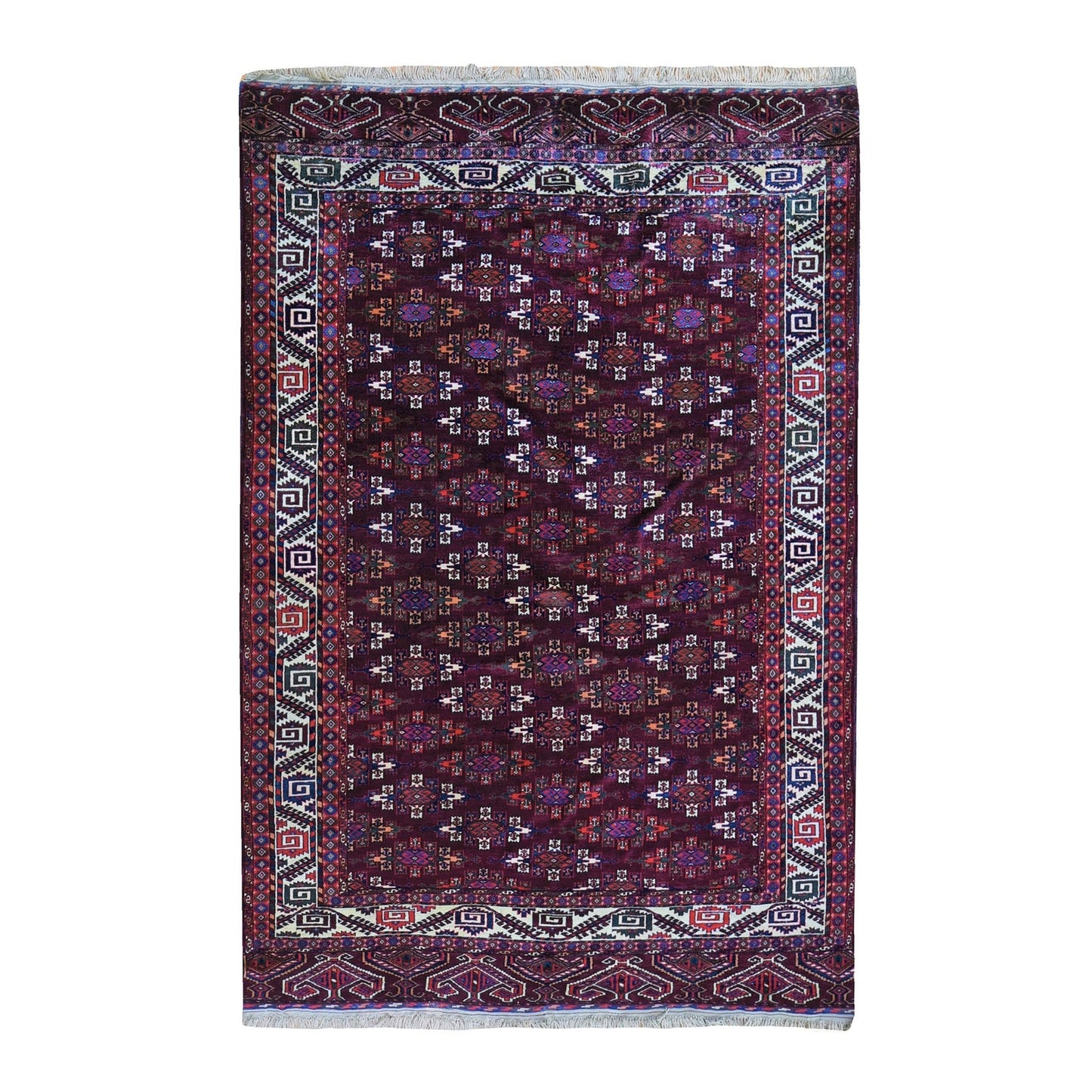 KPSI 6'7"x9'6" Red Vintage Turkoman Yomut Bokara Main Rug 300