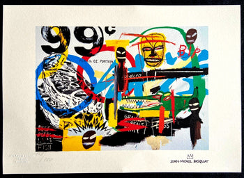 Jean Michel Basquiat Lithograph Coa Signed Op Numbered In Pencil