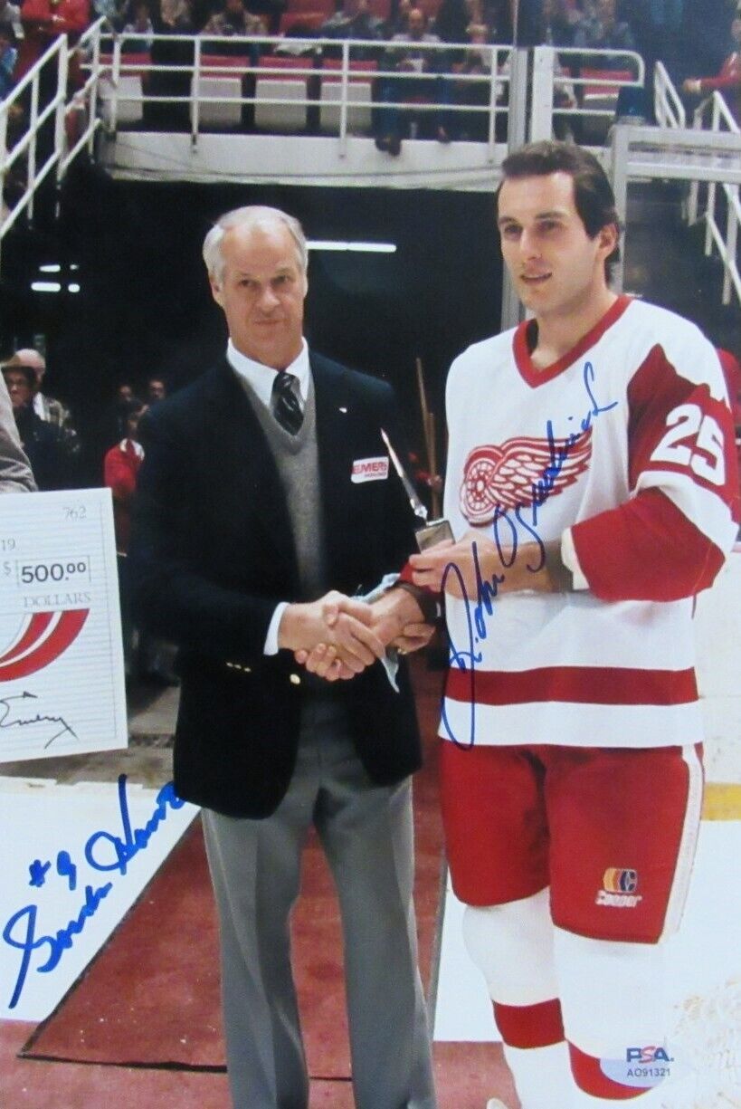 Gordie Howe/John Ogrodnick Signed 8X12 Photo
