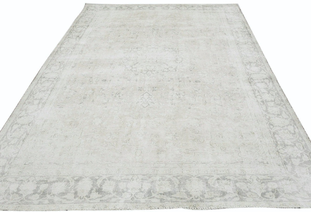 7'4X10'6 Vintage Large Antique Oriental Rug Muted Floral Distressed Wool Carpet