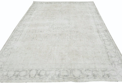 7'4X10'6 Vintage Large Antique Oriental Rug Muted Floral Distressed Wool Carpet