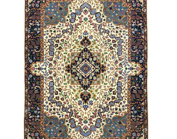 Hand-Knotted Kirman Classic Floral Design