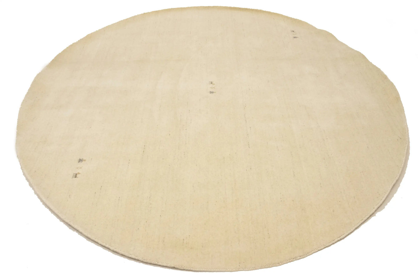 Handmade Round Oatmeal Tribal Pictorial Gabbeh Rug Modern Decor