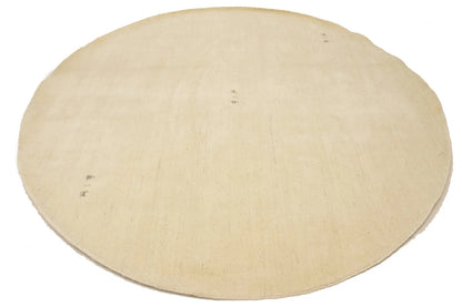 Handmade Round Oatmeal Tribal Pictorial Gabbeh Rug Modern Decor