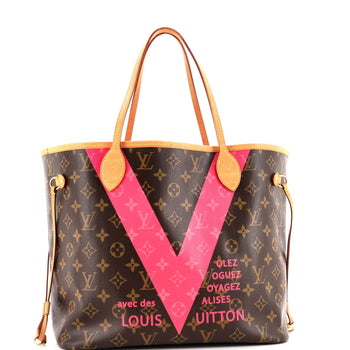 Louis Vuitton Neverfull Nm Tote Limited Edition Cities V Monogram Canvas Mm