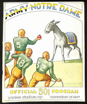1937 Army Vs Notre Dame Vintage College Football Game Program 195836