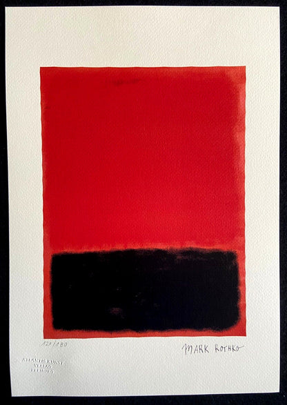 Mark Rothko Lithograph Coa Signed Numbered Limited 180 Ex Stamp