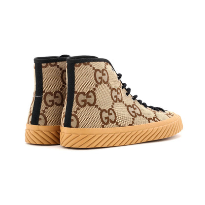 Gucci Men'S Tortuga High Top Sneakers Jumbo Gg Canvas