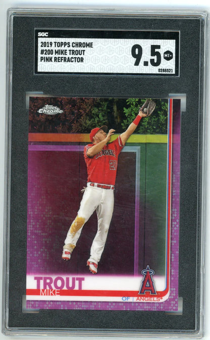 Mike Trout 2019 Topps Chrome Pink Refractor #200 Sgc Mt 9.5
