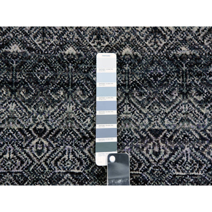 2'7"X10'1" Hale Navy Gray Kohinoor Herrita Wool Hand Knotted Runner Rug