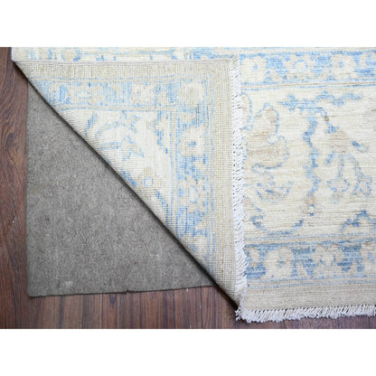 8'9"X12' Brown White Wash Peshawar Wool Hand Knotted Oriental Rug