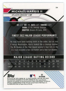 Michael Harris Ii 2023 Topps Finest Silver #34 Card