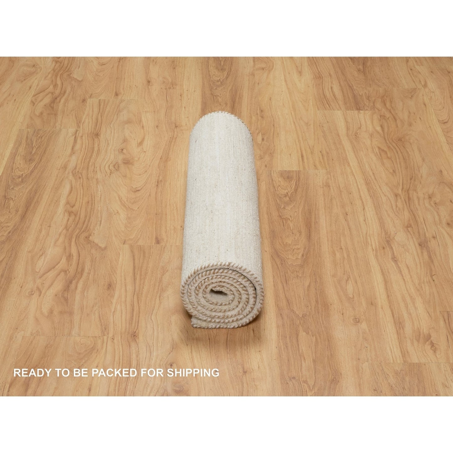 2'6"X5'10" White Lori Buft Gabbeh Pure Wool Hand Knotted Runner Rug