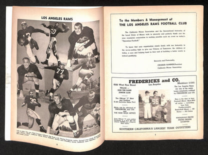 Vintage Dec. 9, 1951 Los Angeles Rams Vs. Detroit Lions Football Program 194939