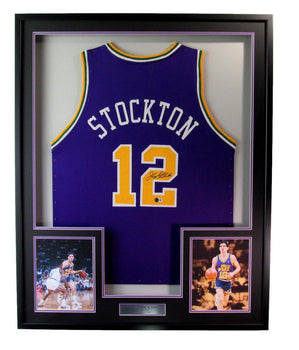 John Stockton Autographed Jersey Utah Jazz Framed