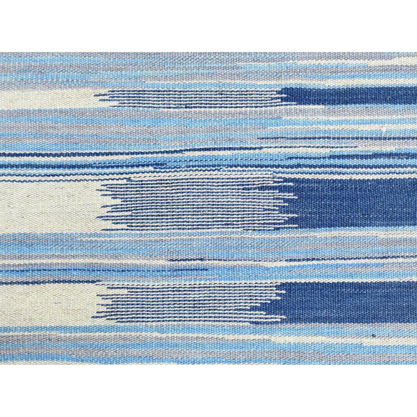 10'5"X13'10" Hand Woven Flat Weave Kilim Pure Nomadic Stripe Design Rug