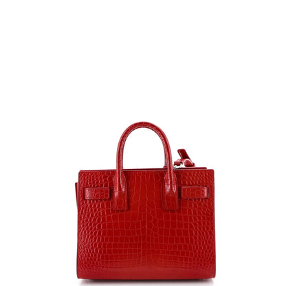Saint Laurent Sac De Jour Nm Bag Crocodile Embossed Leather Nano