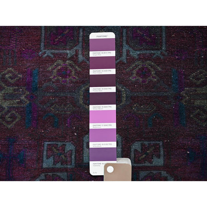 2'4"X10' Overdyed Red Vintage Zoroastrian Pure Wool Hand Knotted Runner Rug