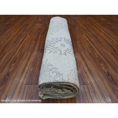 8'3"X10' Silver Chalice Gray Vegetable Dyes Angora Oushak Oriental Rug