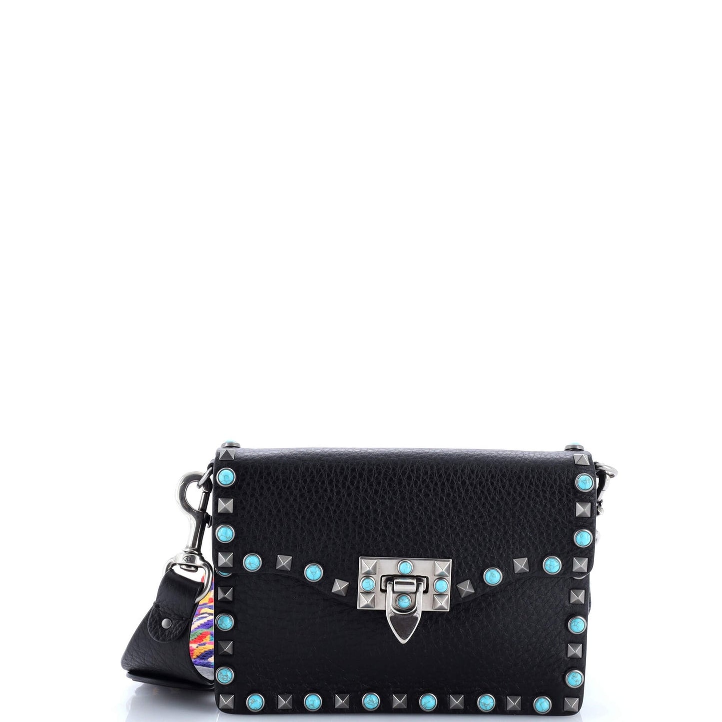 Valentino Garavani Rolling Rockstud Crossbody Bag Leather With Cabochons Small