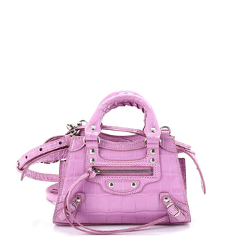 Balenciaga Neo Classic City Bag Crocodile Embossed Leather Nano