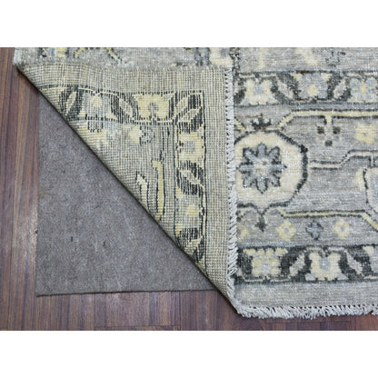 8'X9'9" Light Gray Angora Oushak Extra Soft Wool Hand Knotted Rug