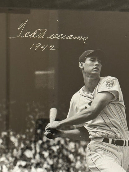 Ted Williams Autographed Framed 16X20 Photo (Grand Slam)