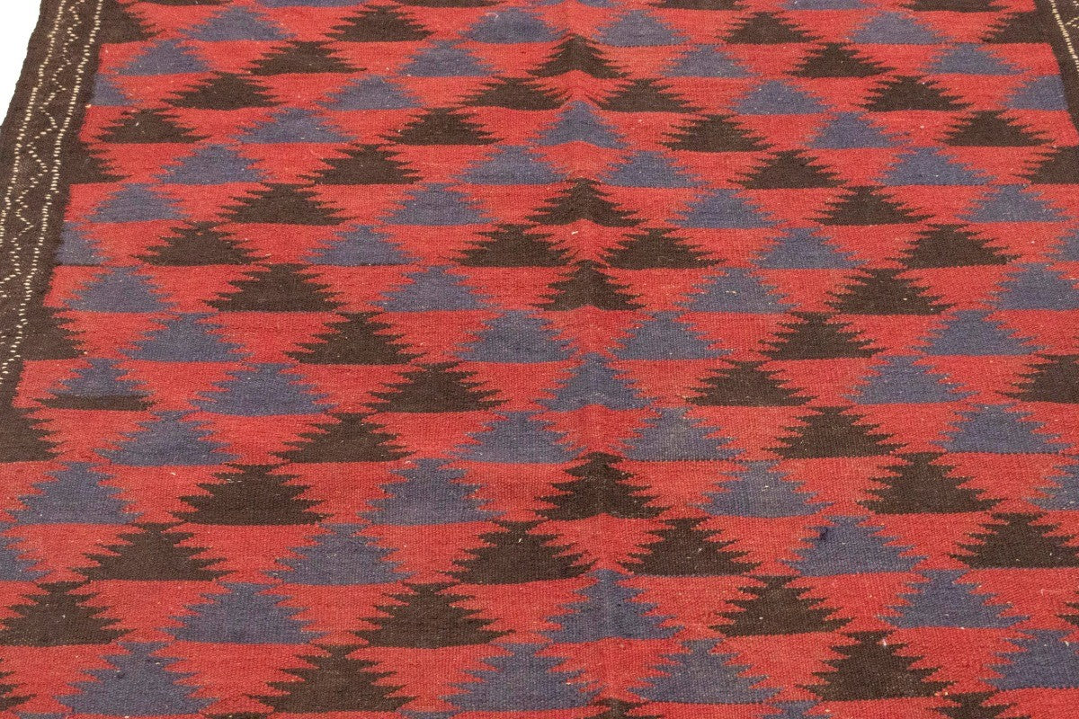 4'7X12'6 Vintage Kilim Sumak Runner Rug Tribal Flat-Weave Oriental Carpet