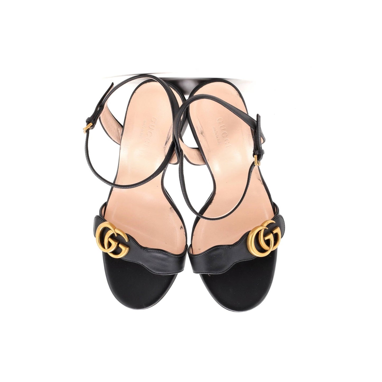 Gucci Women'S Gg Marmont Block Heel Sandals Leather