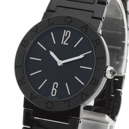 Stainless BVLGARI Black Diamond-like carbon Watches BB33S