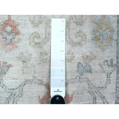 2'8"X19'2" Platinum White Angora Oushak Oversized Runner Oriental Rug