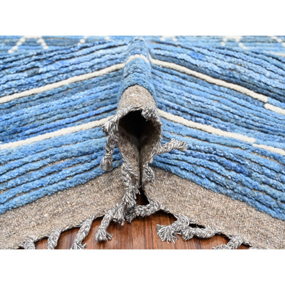 12'X16'1" Alaskan Blue Hand Knotted Moroccan Extra Large Oriental Rug