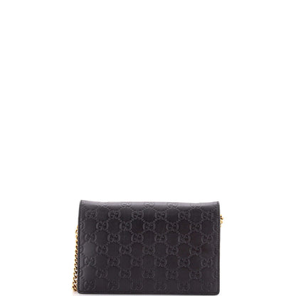 Gucci Crystal Cat Wallet On Chain Guccissima Leather