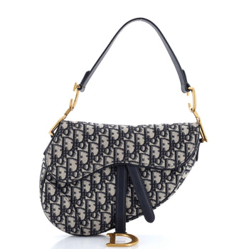 Christian Dior Saddle Handbag Oblique Canvas Medium