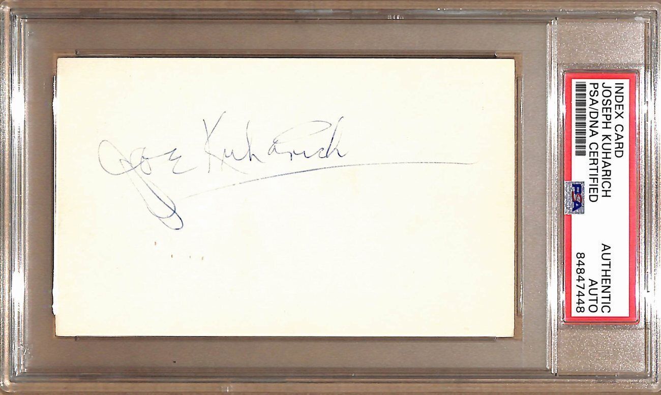 Joe Kuharich Autographed 3X5 Index Card Notre