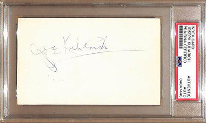 Joe Kuharich Autographed 3X5 Index Card Notre