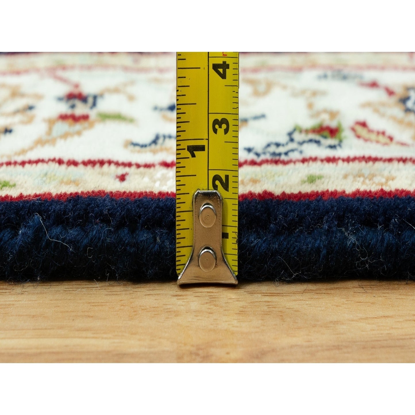 Rug 2'9"x12' Polo Blue Nain Vibrant Wool Hand Knotted Oriental Runner