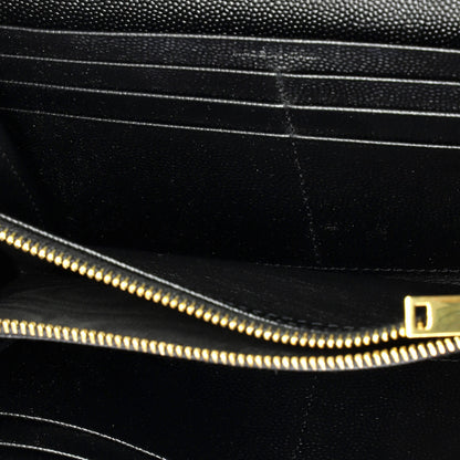 Saint Laurent Classic Monogram Flap Wallet Matelasse Chevron Leather Large