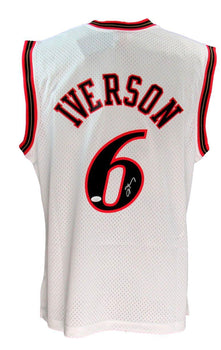 Allen Iverson Hof Autographed Black Mitchell &