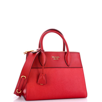 Prada Paradigme Tote Saffiano With City Calf Small